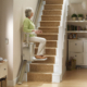 Straight stairlift installed in a Colorado home staircase